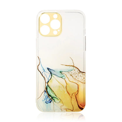 Marble Case for iPhone 12 Pro Max Gel Cover Orange Marble_0