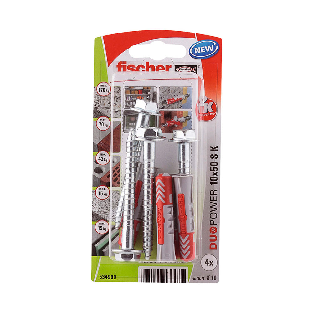 Blister 4 buchas+parafusos duopower Ã¸10x50mm 534999 fischer_0
