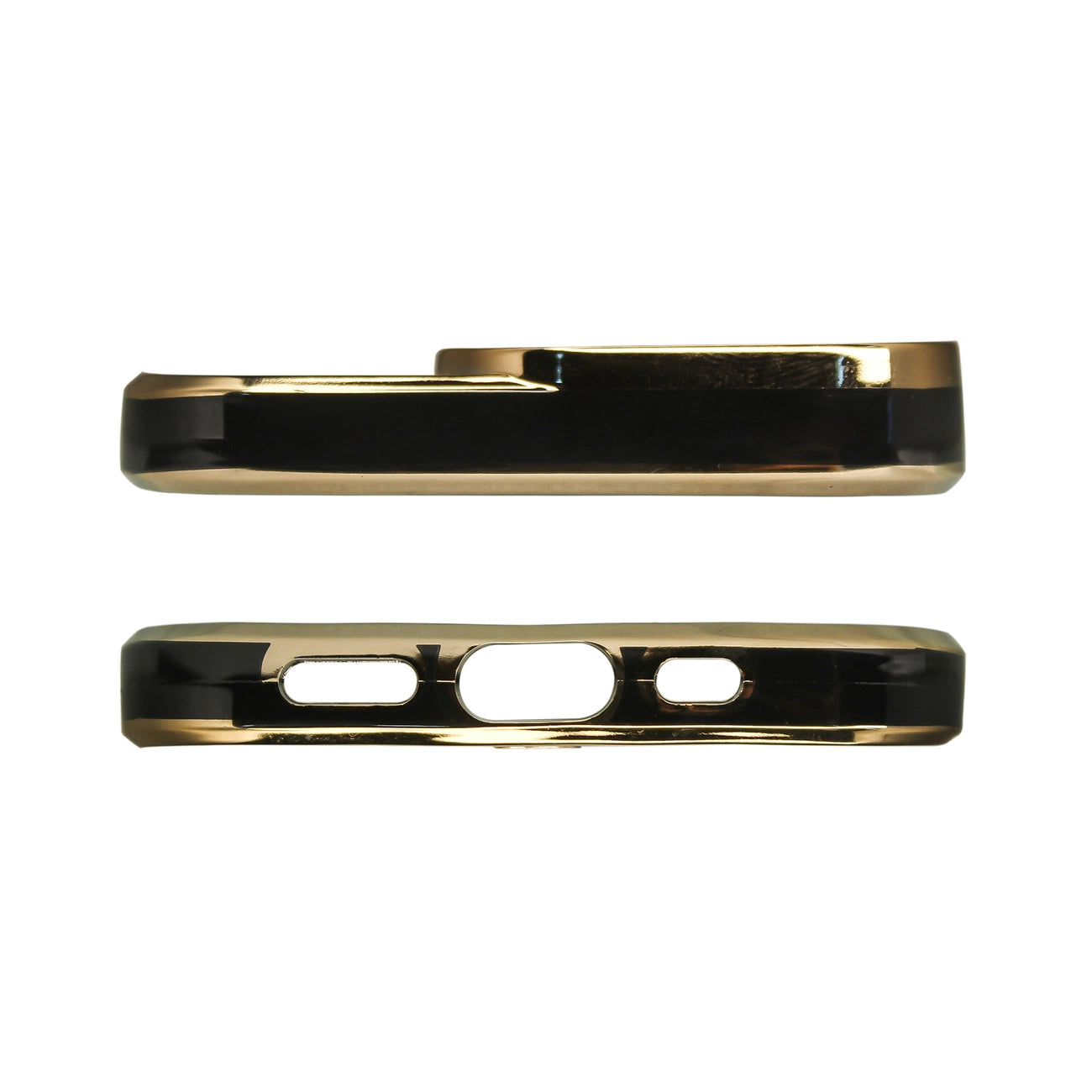 Fashion Case Case for iPhone 13 Pro Max Gold Frame Gel Cover Black_1