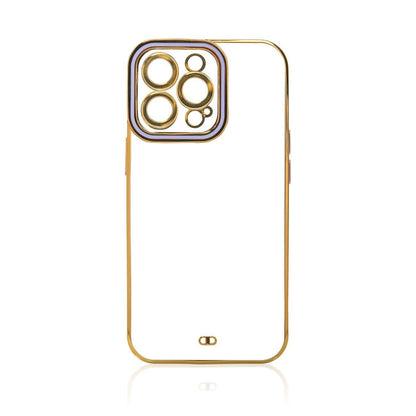 Fashion Case Case for Samsung Galaxy A12 5G Gold Frame Gel Cover Purple_2