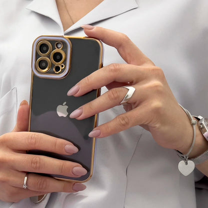 Fashion Case Case for Samsung Galaxy A12 5G Gold Frame Gel Cover Red_4