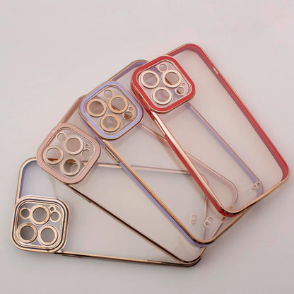 Fashion Case Case for Samsung Galaxy A12 5G Gold Frame Gel Cover Red_6
