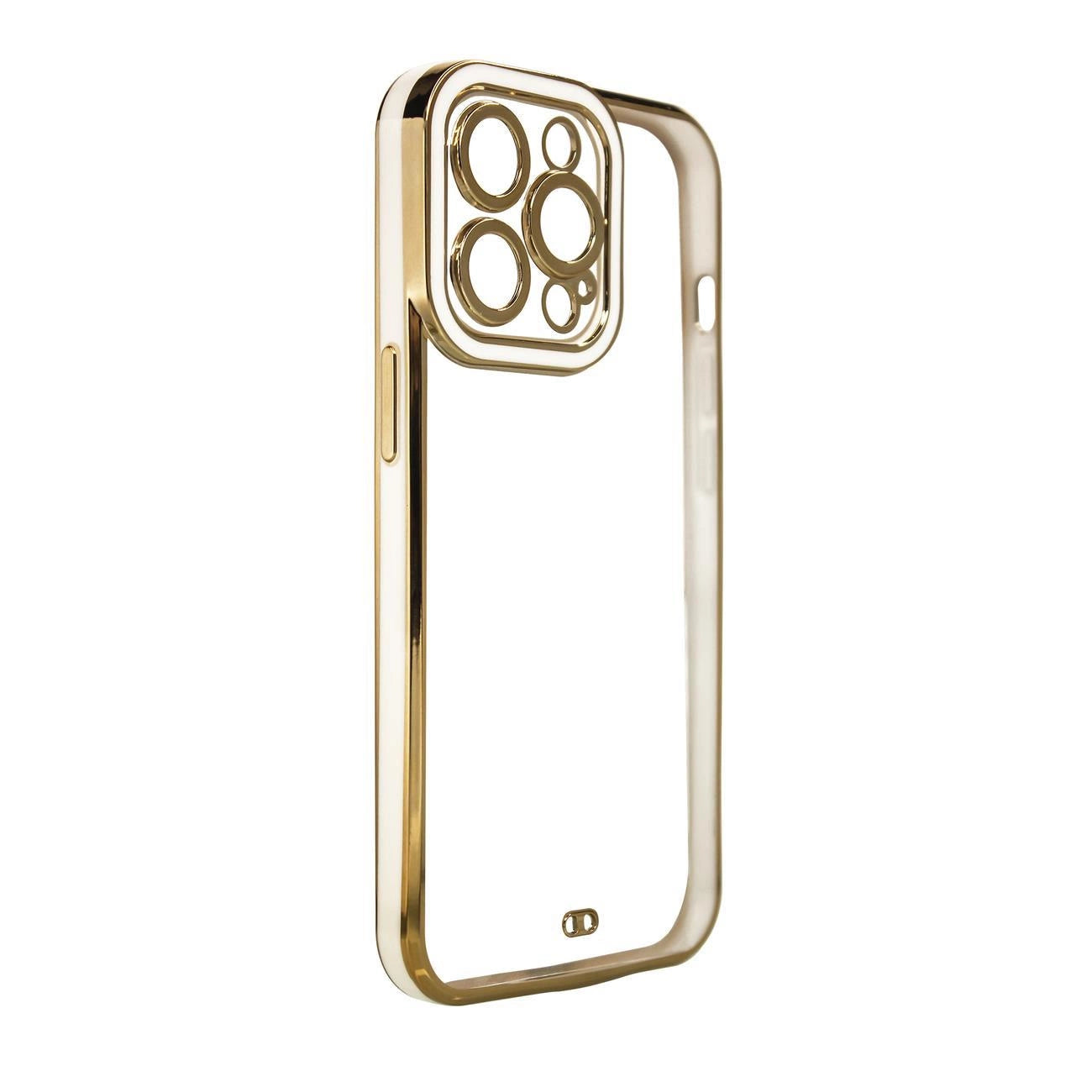 Fashion Case Case for Samsung Galaxy A12 5G Gold Frame Gel Cover White_0
