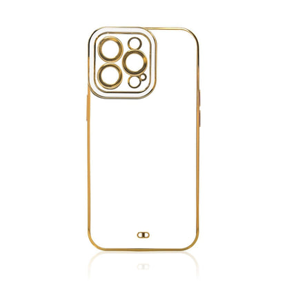 Fashion Case Case for Samsung Galaxy A12 5G Gold Frame Gel Cover White_2