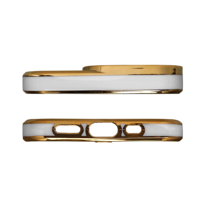 Fashion Case Cover for Xiaomi Redmi Note 11 Pro Gold Frame Gel Cover White_1
