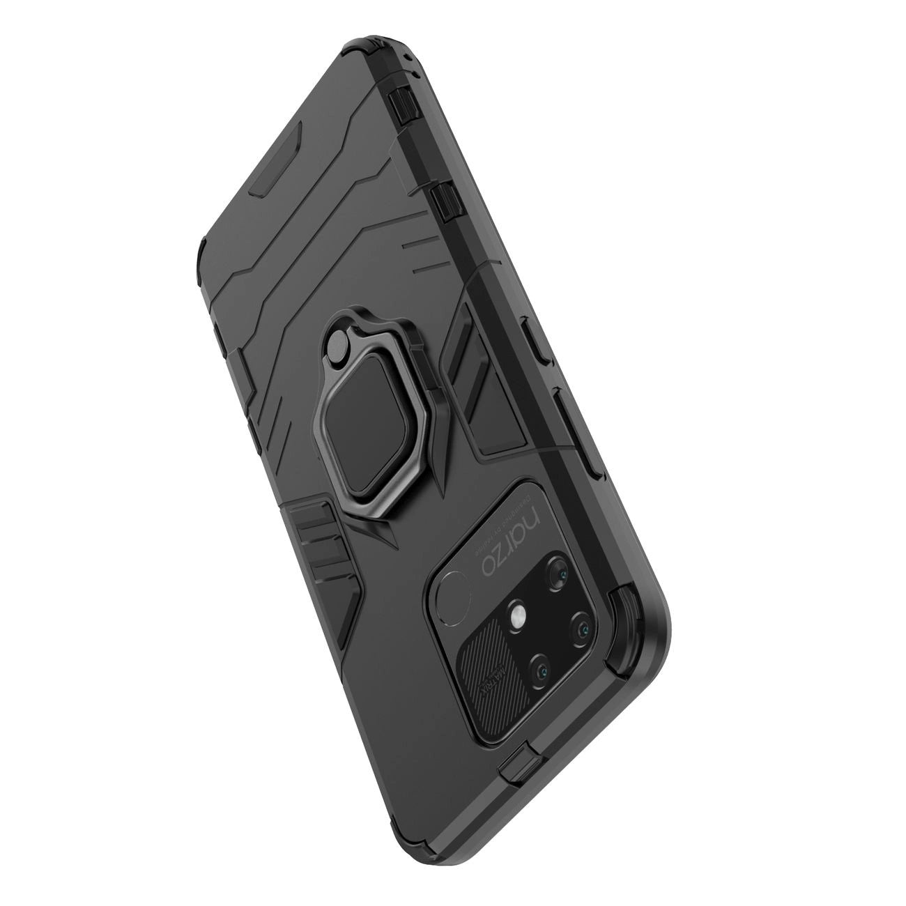 Ring Armor tough hybrid case cover + magnetic holder Realme Narzo 50A black_6