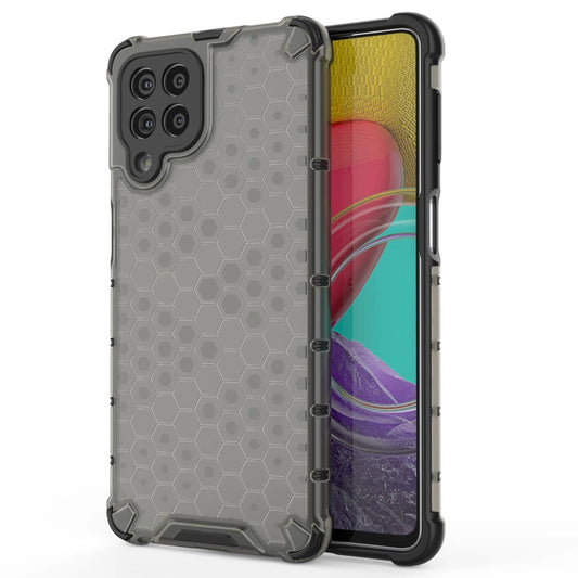 Honeycomb case armored cover with a gel frame for Samsung Galaxy M53 5G black_0
