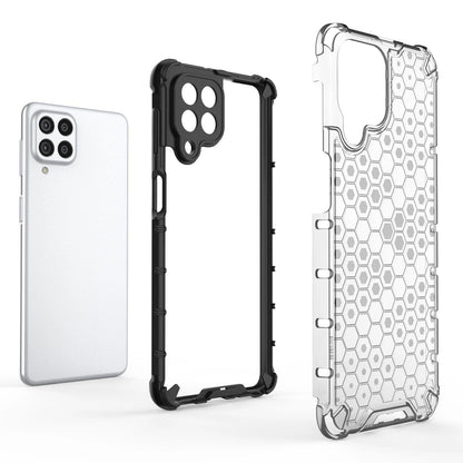 Honeycomb case armored cover with a gel frame for Samsung Galaxy M53 5G black_3