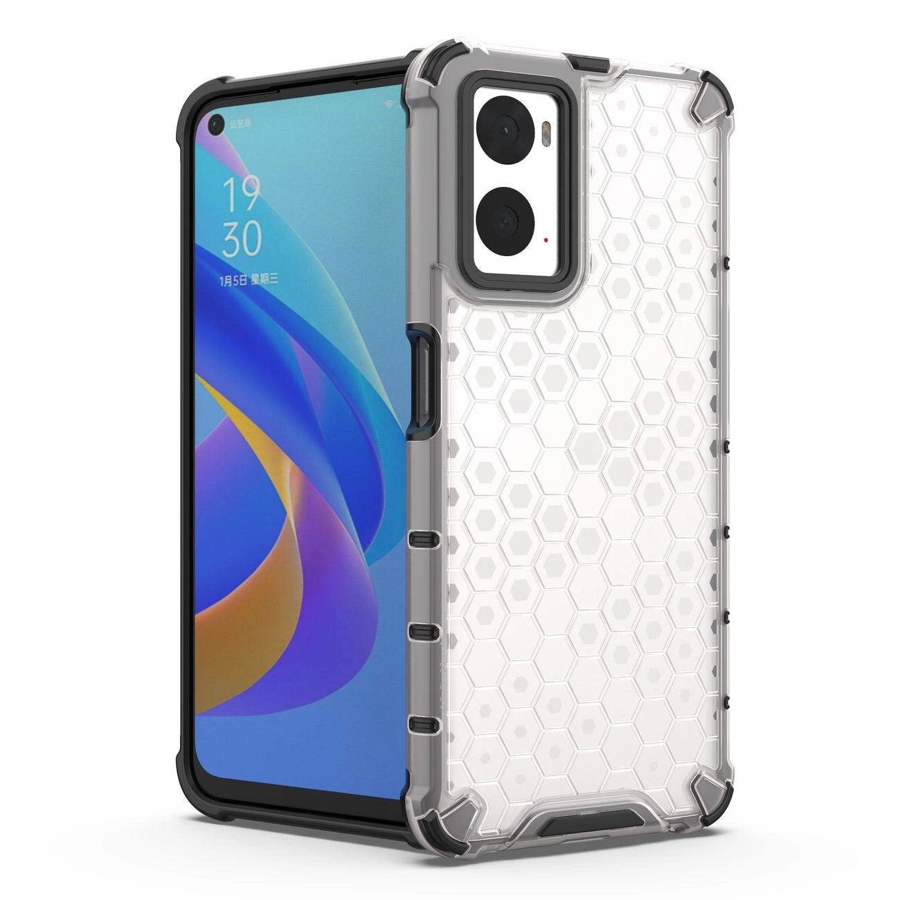 Honeycomb case armored cover with gel frame Oppo A76 / Oppo A36 / Realme 9i transparent_13