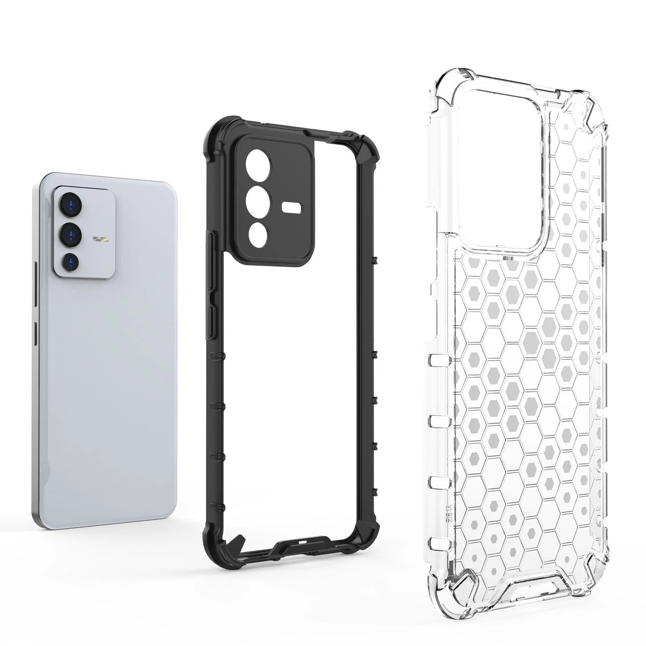 Honeycomb case armored cover with a gel frame Vivo V23 5G black_18