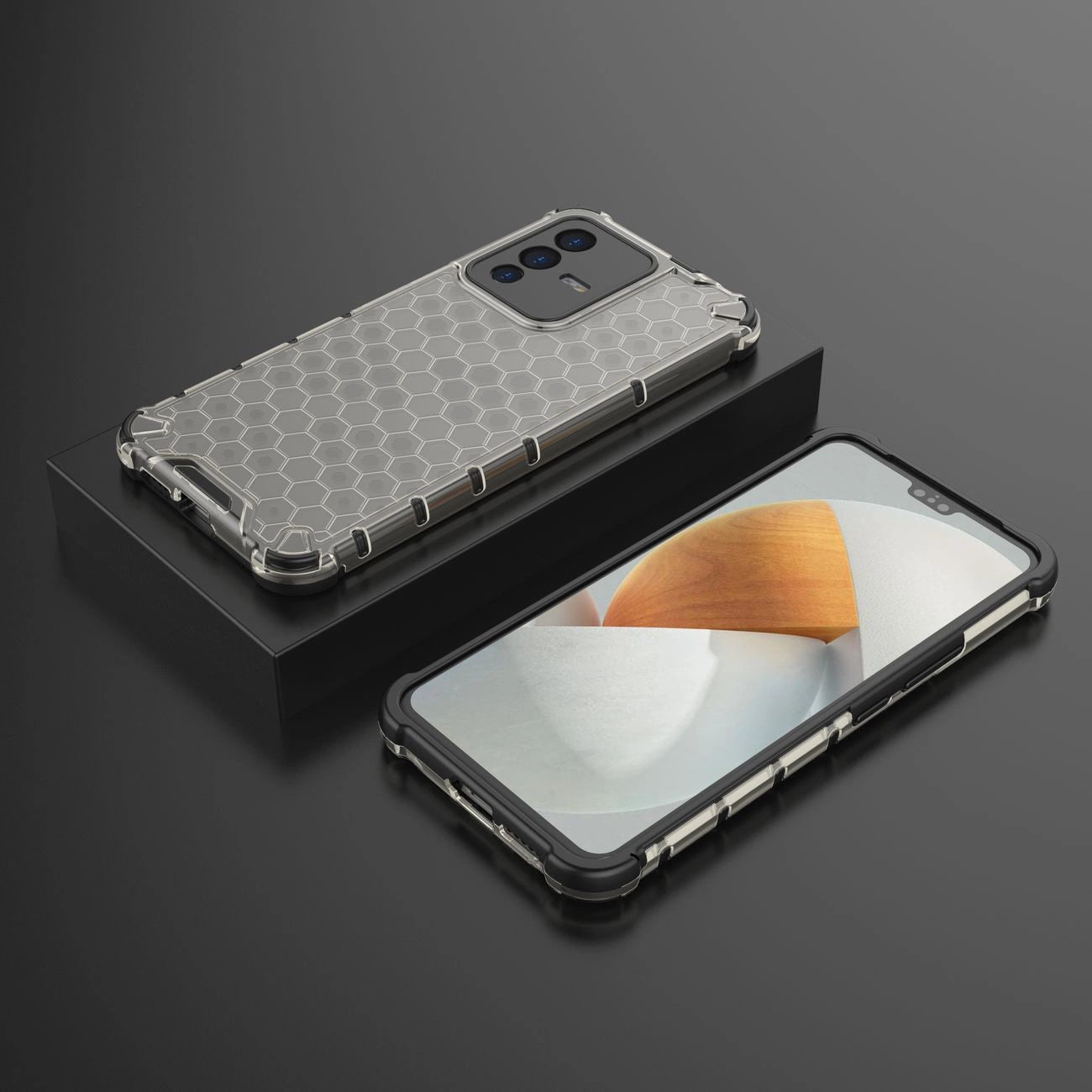 Honeycomb case armored cover with a gel frame Vivo V23 5G black_1