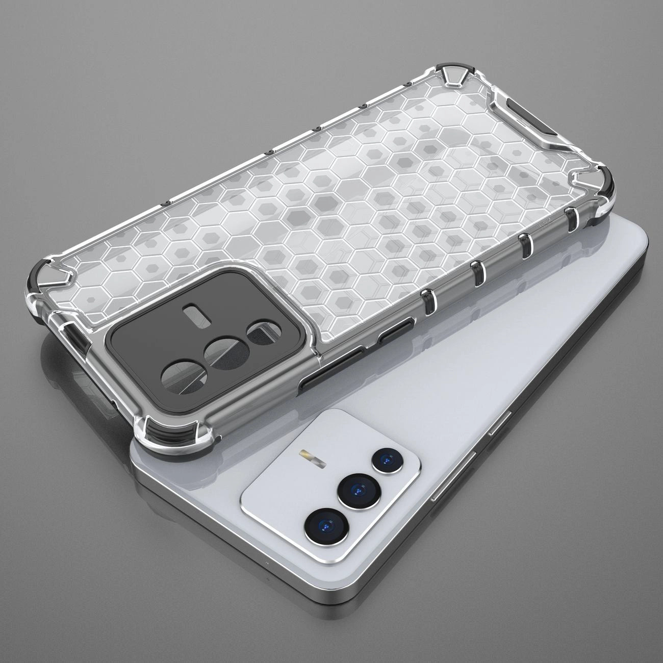 Honeycomb case armored cover with a gel frame Vivo V23 5G black_19