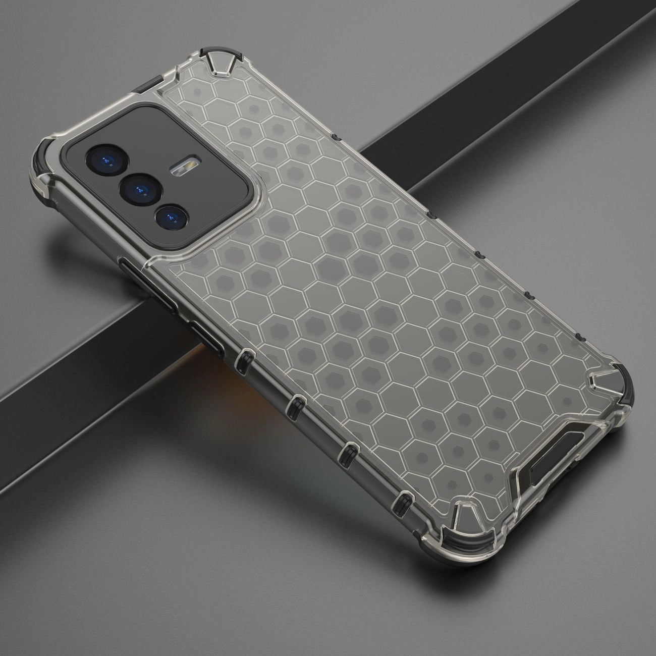 Honeycomb case armored cover with a gel frame Vivo V23 5G black_2