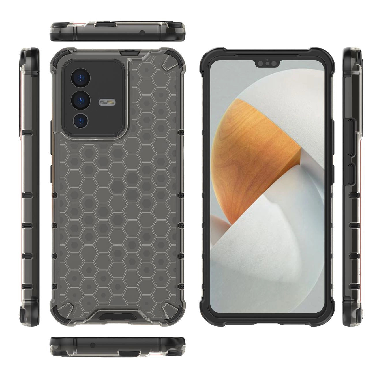 Honeycomb case armored cover with a gel frame Vivo V23 5G black_7