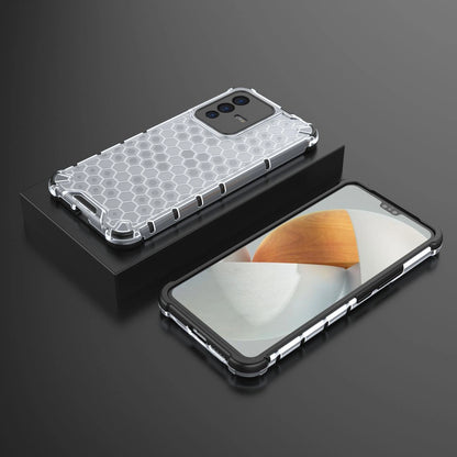 Honeycomb case armored cover with a gel frame for Vivo V23 5G transparent_1