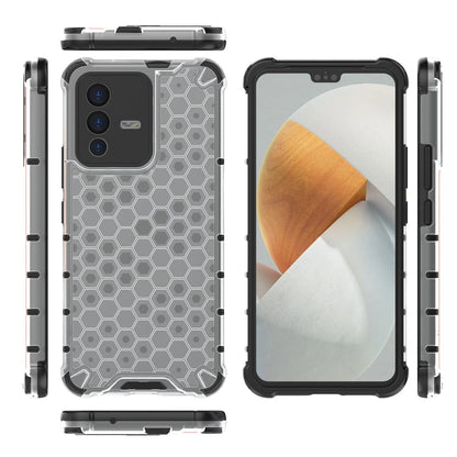 Honeycomb case armored cover with a gel frame for Vivo V23 5G transparent_2
