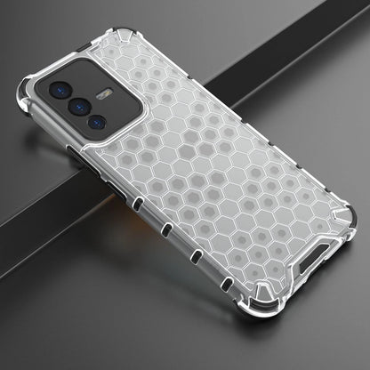 Honeycomb case armored cover with a gel frame for Vivo V23 5G transparent_3