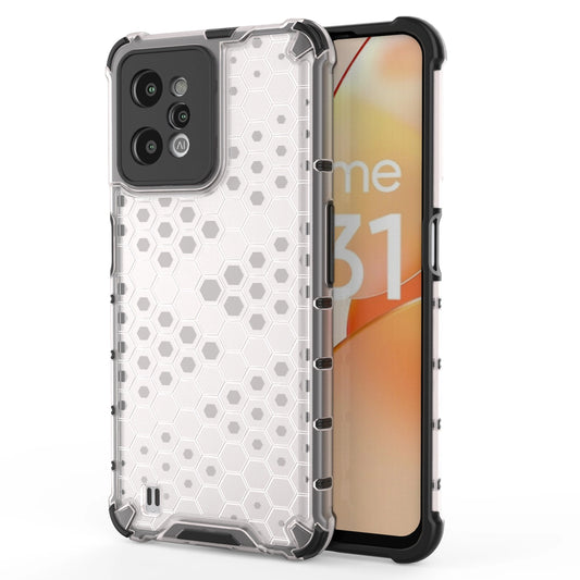 Honeycomb case armored cover with a gel frame Realme C31 transparent_0