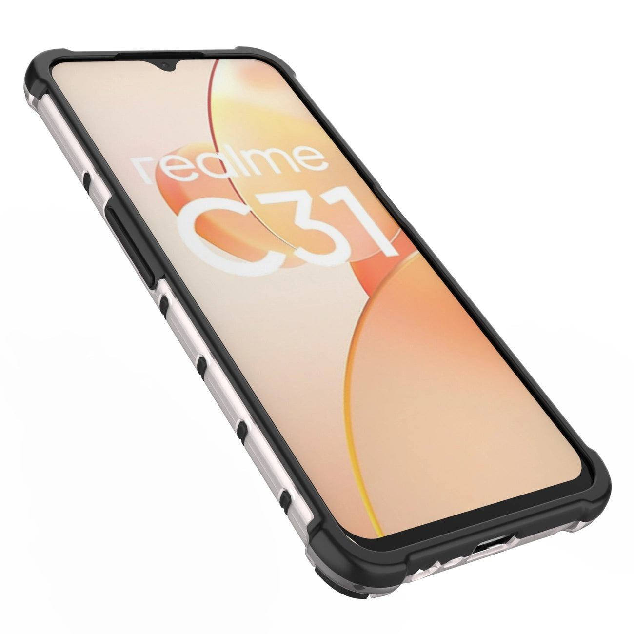 Honeycomb case armored cover with a gel frame Realme C31 transparent_9