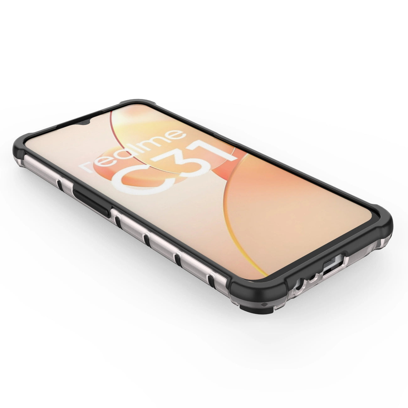 Honeycomb case armored cover with a gel frame Realme C31 transparent_10