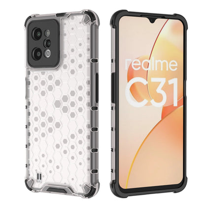 Honeycomb case armored cover with a gel frame Realme C31 transparent_16
