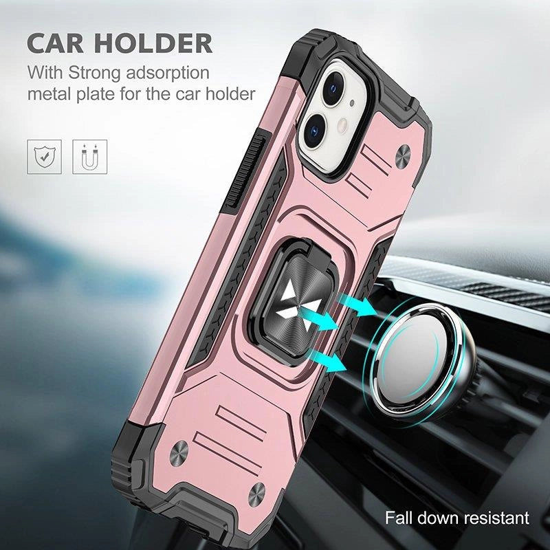 Wozinsky Ring Armor case for iPhone 14 Plus armored cover magnetic holder gold ring_5