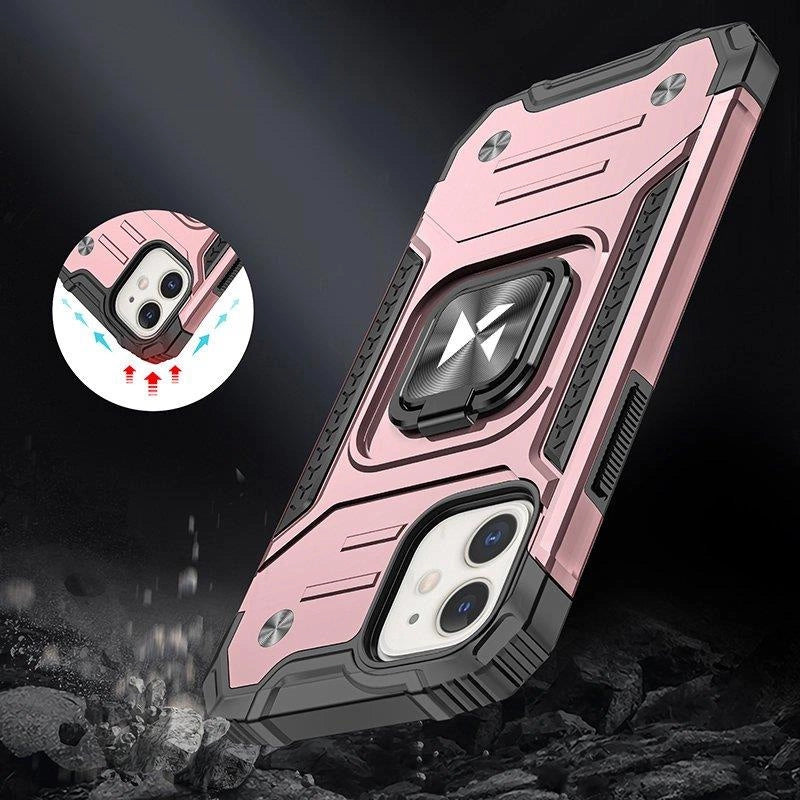 Wozinsky Ring Armor case for iPhone 14 Plus armored cover magnetic holder gold ring_6