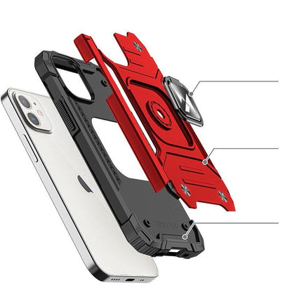 Wozinsky Ring Armor case for iPhone 14 Plus armored cover magnetic holder ring red_2
