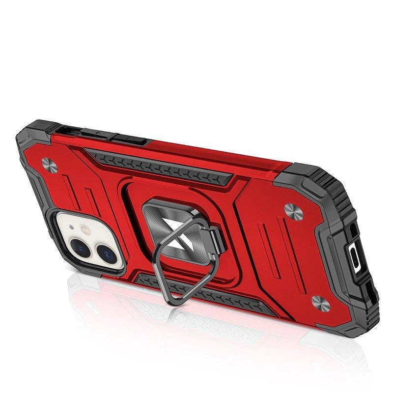 Wozinsky Ring Armor case for iPhone 14 Plus armored cover magnetic holder ring red_3