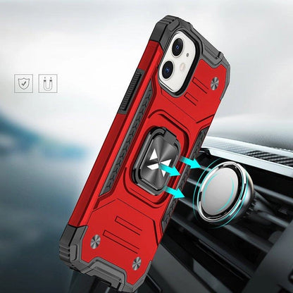 Wozinsky Ring Armor case for iPhone 14 Plus armored cover magnetic holder ring red_5