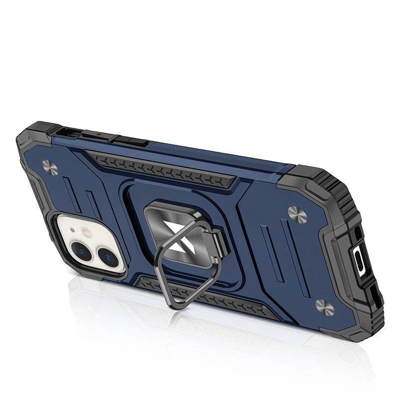 Wozinsky Ring Armor case for iPhone 14 Plus armored cover magnetic holder ring blue_3
