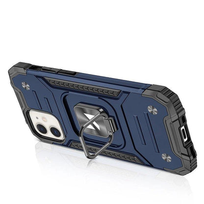 Wozinsky Ring Armor case for iPhone 14 Plus armored cover magnetic holder ring blue_3