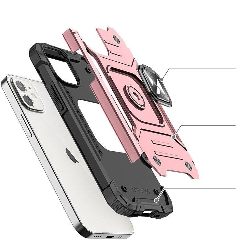 Wozinsky Ring Armor case for iPhone 14 armored cover magnetic holder gold ring_3