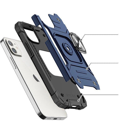 Wozinsky Ring Armor case for iPhone 14 armored cover magnetic holder ring blue_2