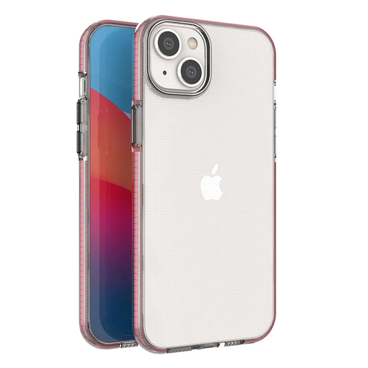 Spring Case case for iPhone 14 Plus silicone case with a frame light pink_0