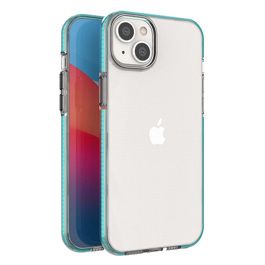 Spring Case case for iPhone 14 Plus silicone cover with frame light blue_0