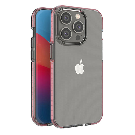 Spring Case case for iPhone 14 Pro silicone case with a frame light pink_0