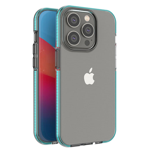 Spring Case case for iPhone 14 Pro silicone case with a frame light blue_0