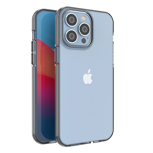 Spring Case case for iPhone 14 Pro Max silicone cover with frame black_0