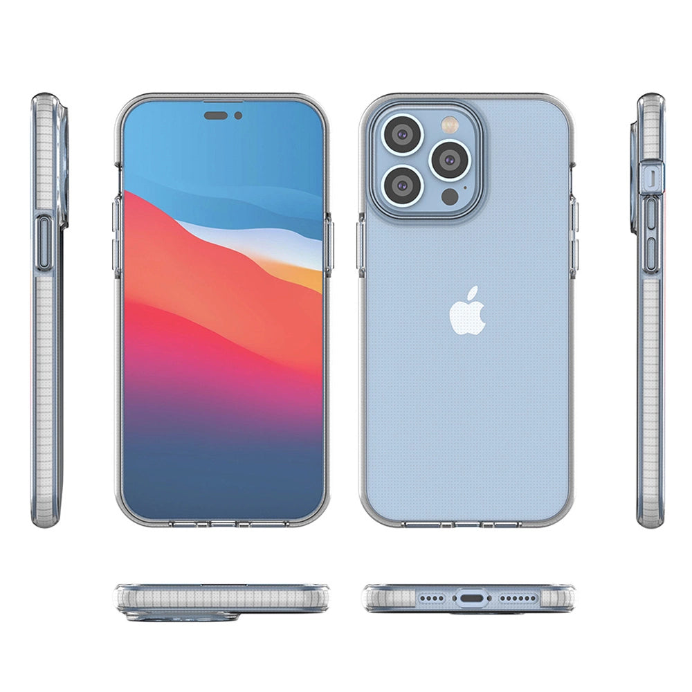 Spring Case for iPhone 14 Pro Max silicone cover with frame light blue_1