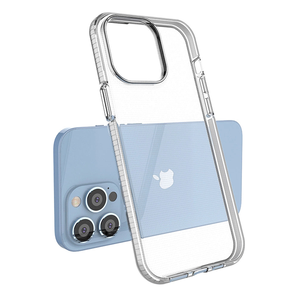 Spring Case for iPhone 14 Pro Max silicone cover with frame light blue_2