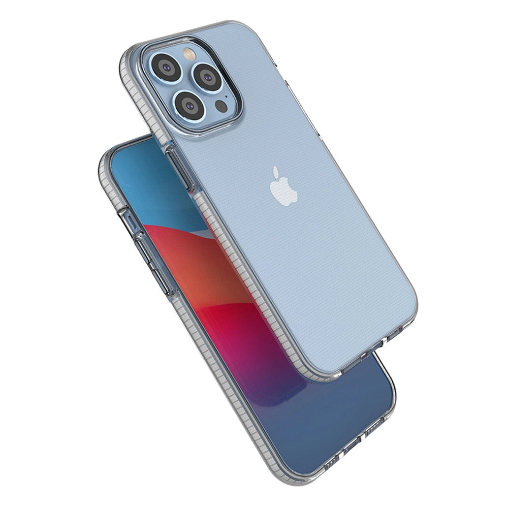 Spring Case for iPhone 14 Pro Max silicone cover with frame light blue_3