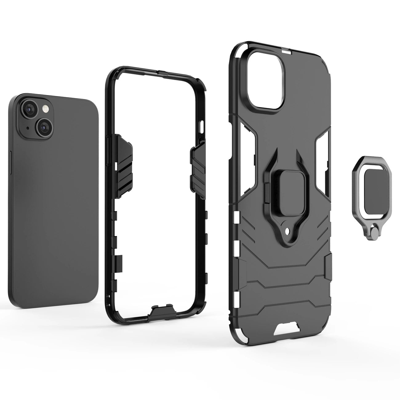 Ring Armor case for iPhone 14 Pro Max armored cover magnetic holder ring black_2