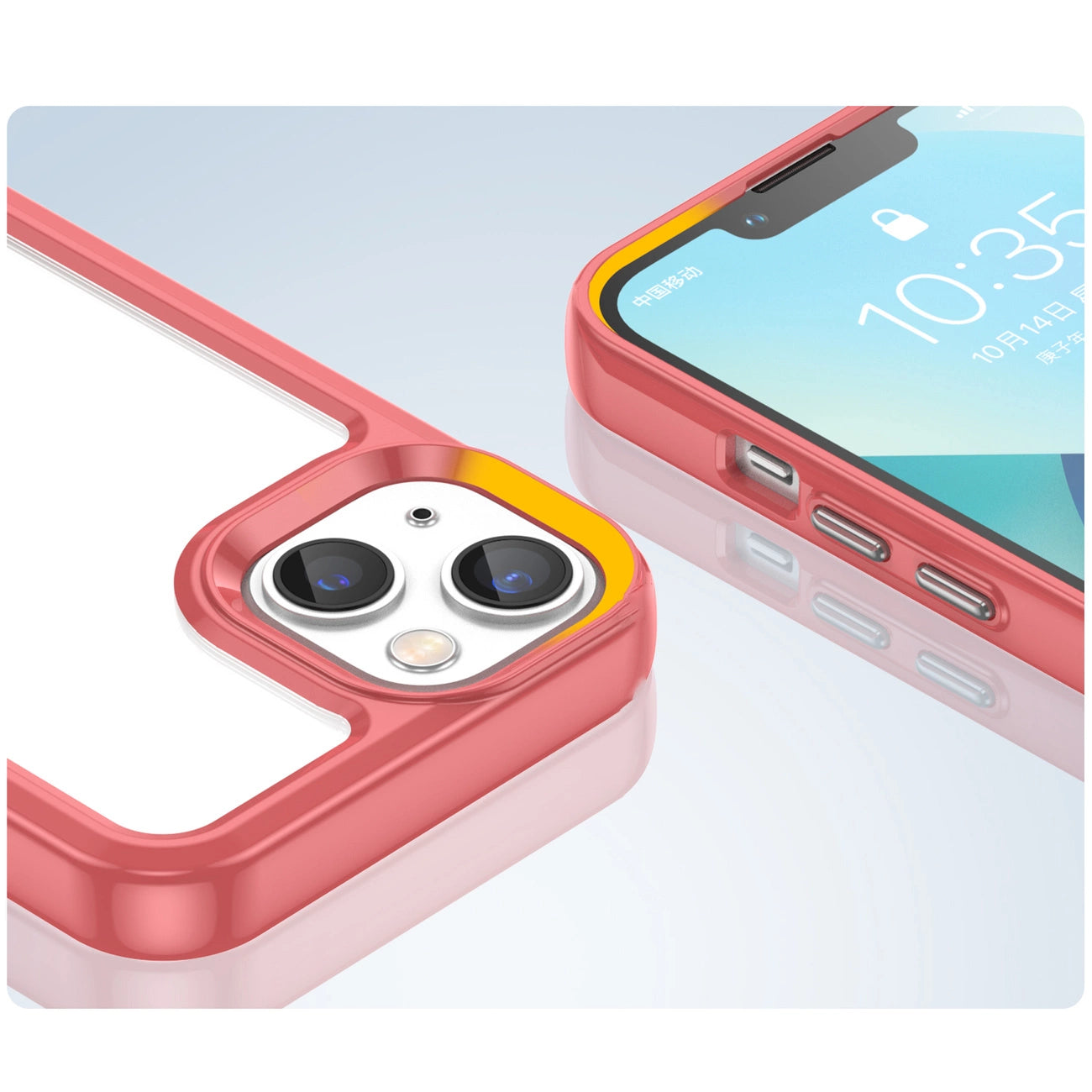 Outer Space Case iPhone 14 hard cover with a gel frame red_5