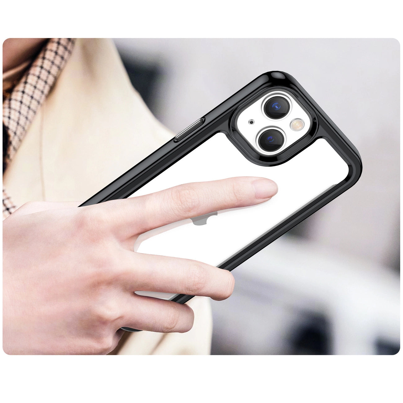 Outer Space Case iPhone 14 Plus hard cover with a gel frame black_4