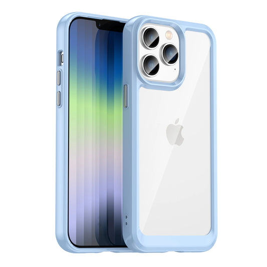 Outer Space Case iPhone 14 Pro Max hard case with a gel frame blue_0