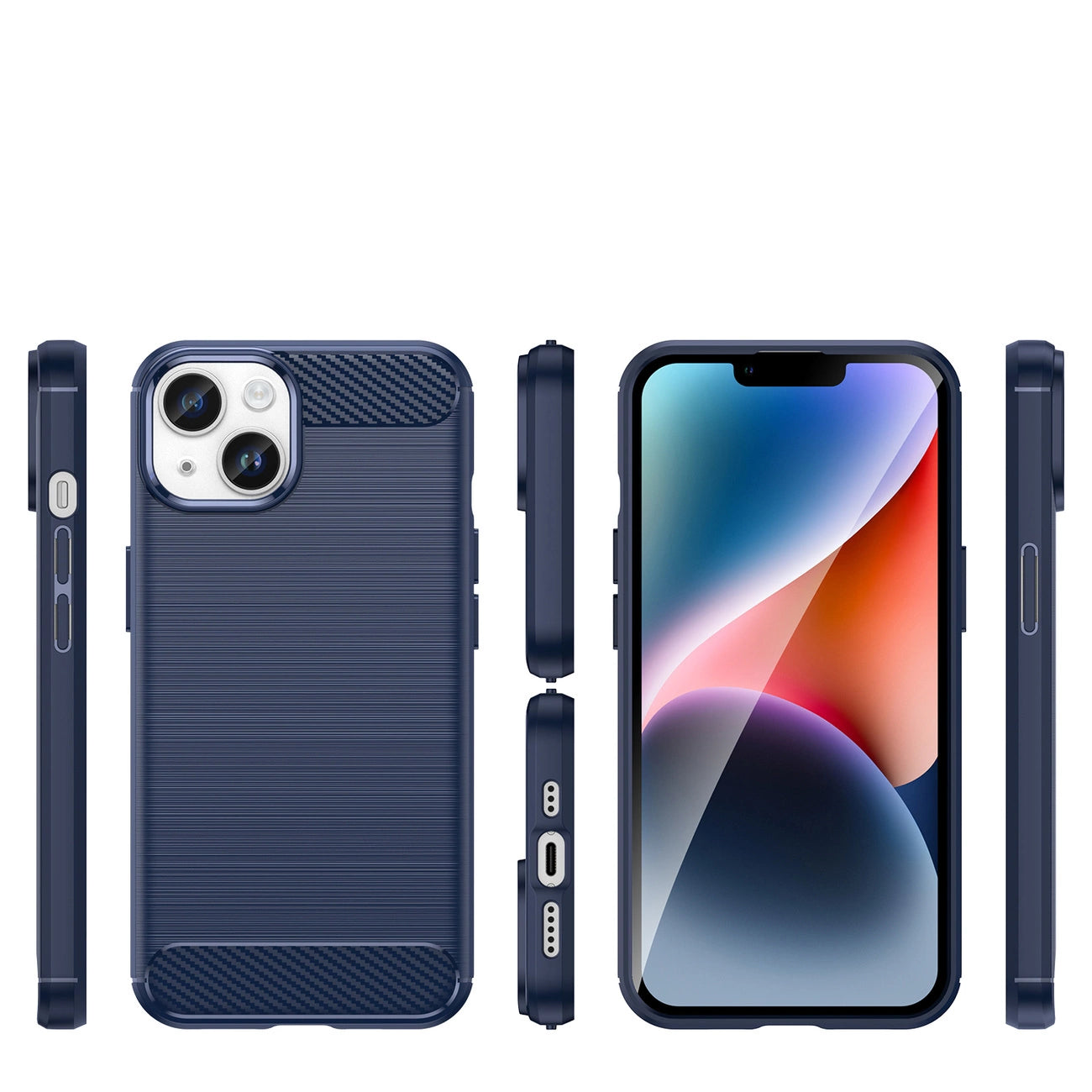 Carbon Case iPhone 14 case flexible gel back cover blue_1