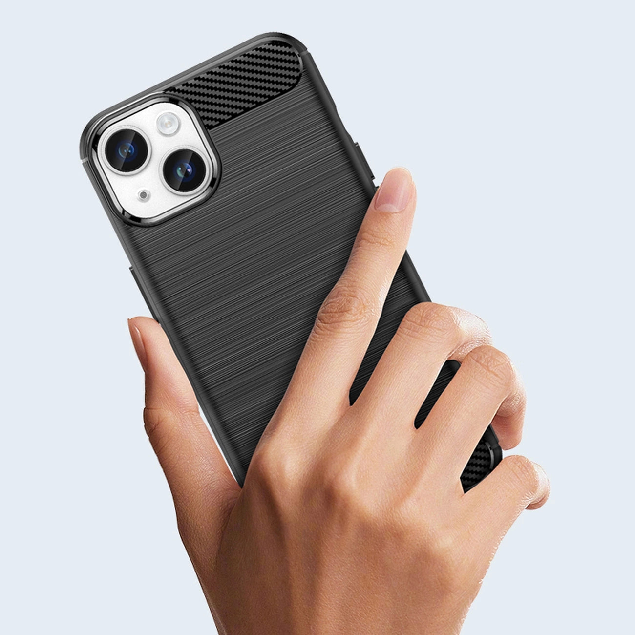 Carbon Case for iPhone 14 Plus flexible gel back cover black_12