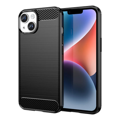 Carbon Case for iPhone 14 Plus flexible gel back cover black_0