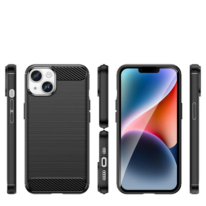 Carbon Case for iPhone 14 Plus flexible gel back cover black_1